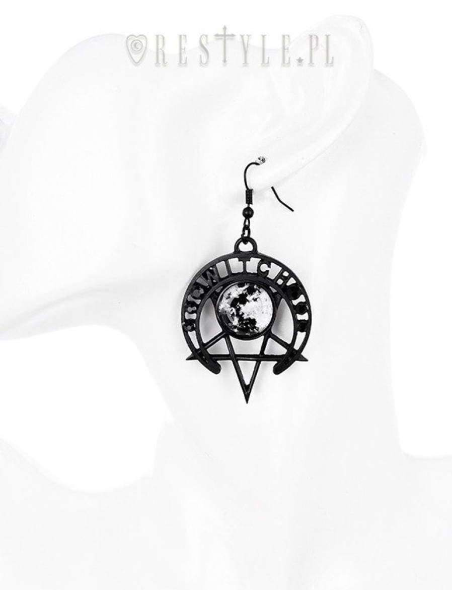 Jewellery Restyle | Gothic Moon Earrinngs, Pentagram Jewellery "Witch Moon Earrings"