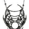 Jewellery Restyle | Gothic 3D Moon Antler With Moon Phases Silver Pendant