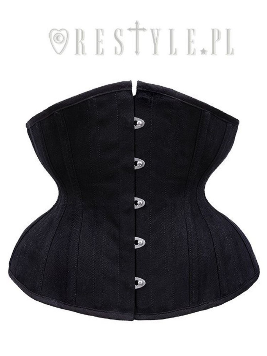 Corsets Restyle | Cu7 Black Matte Underbust Gothic Corset, Hourglass Shape, Sturdy