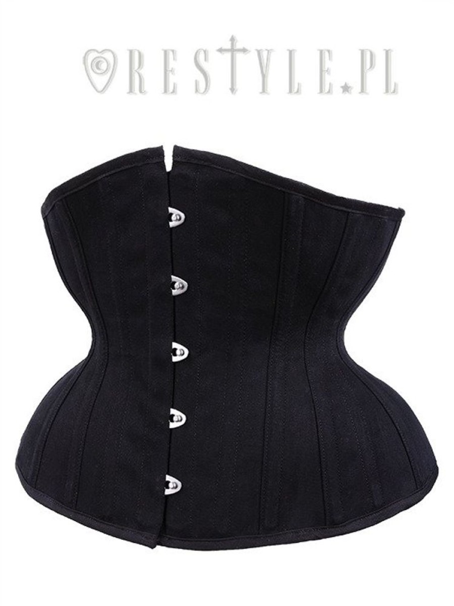 Corsets Restyle | Cu7 Black Matte Underbust Gothic Corset, Hourglass Shape, Sturdy