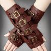 Accessories Restyle | Brown Steampunk Arm Warmers With Buckles