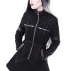 Clothes Restyle | Black Winter Jacket With Pockets, Detachable Hood, Wool "Geometry Coat"