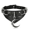 Accessories Restyle | Gothic Choker Moon And D-Ring Collar