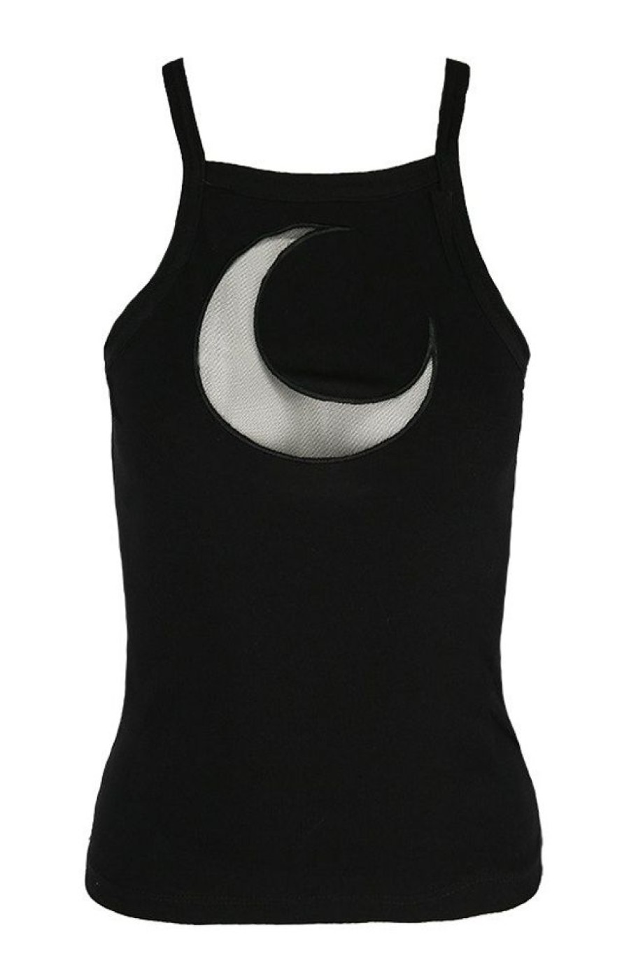 Clothes Restyle | Black Women`S Top Mesh Moon