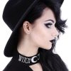 Accessories Restyle | Black Gothic Wide Brim Hat, Stiff, Nugoth Headdress "Witch"