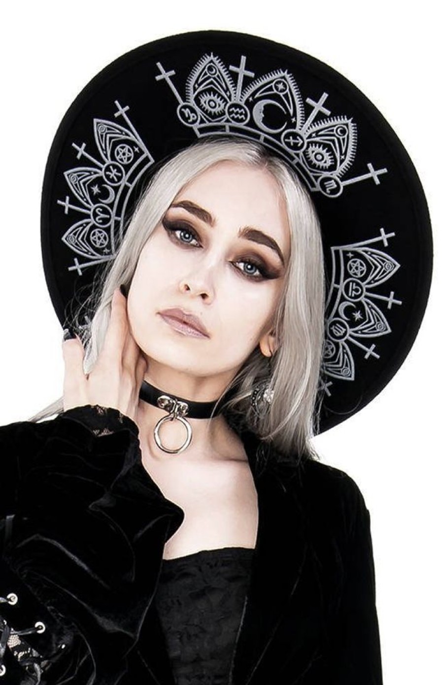 Accessories Restyle | Gothic Fortune Teller Hat With Wide Brim, Wool