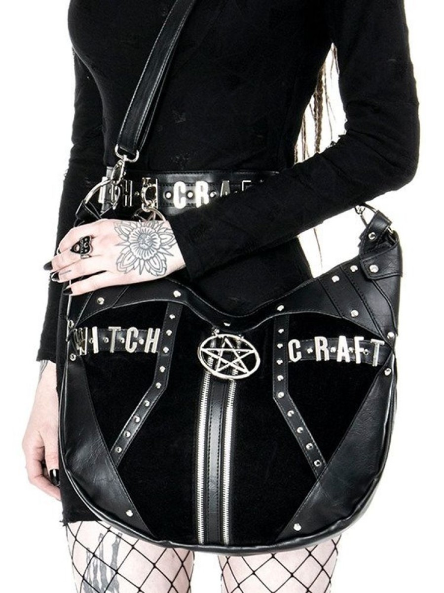 Handbags Restyle | Sack Bag "Witchcraft Hobo Bag" Pentagram Purse