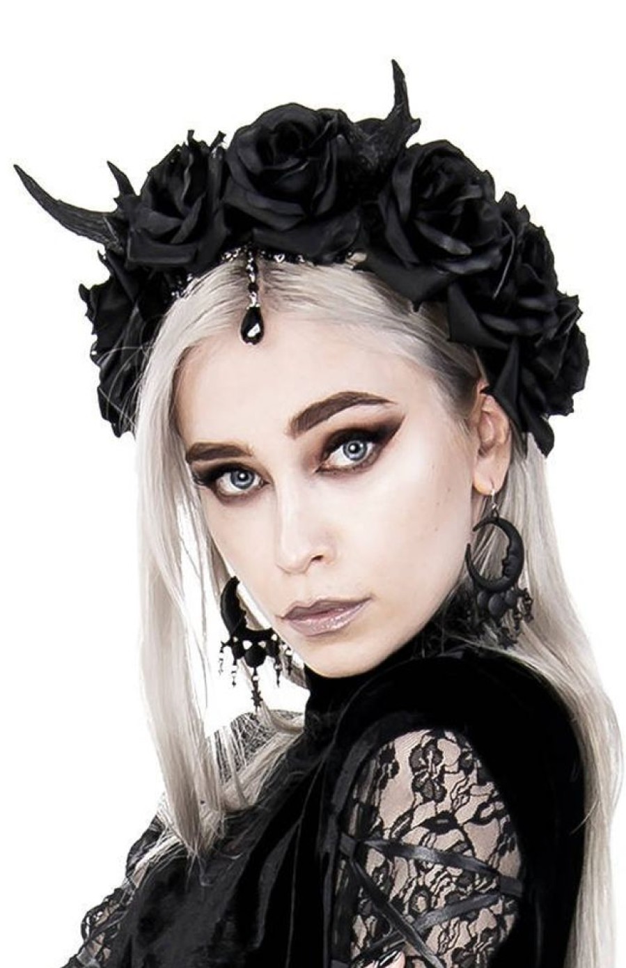 Accessories Restyle | Gothic Wreath, Romatic Headdwear Antlers, Roses & Beads Headband,