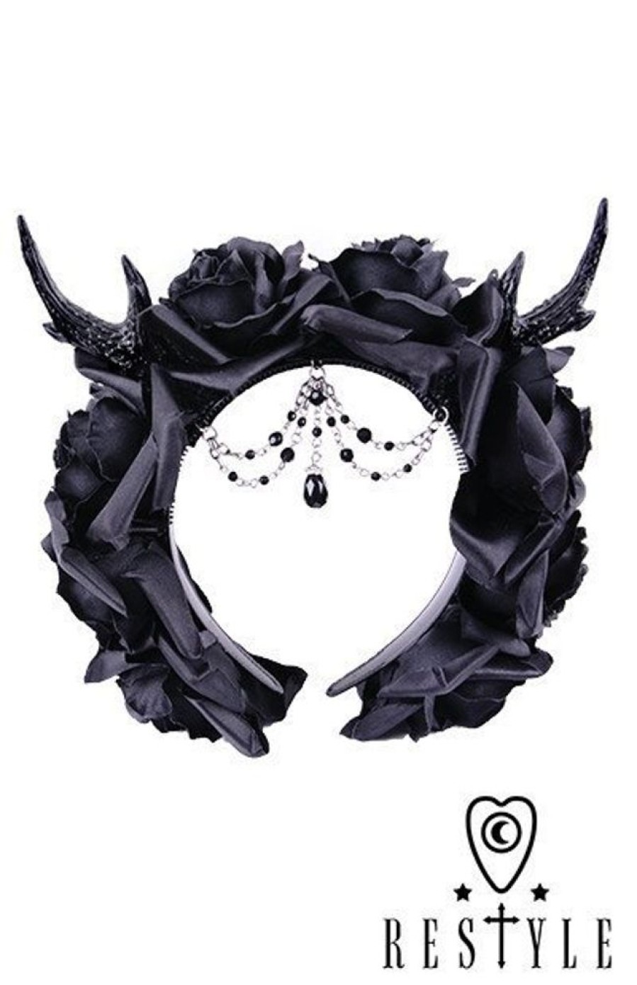 Accessories Restyle | Gothic Wreath, Romatic Headdwear Antlers, Roses & Beads Headband,