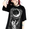 Clothes Restyle | Black Women`S T-Shirt Oversized Witches Chant