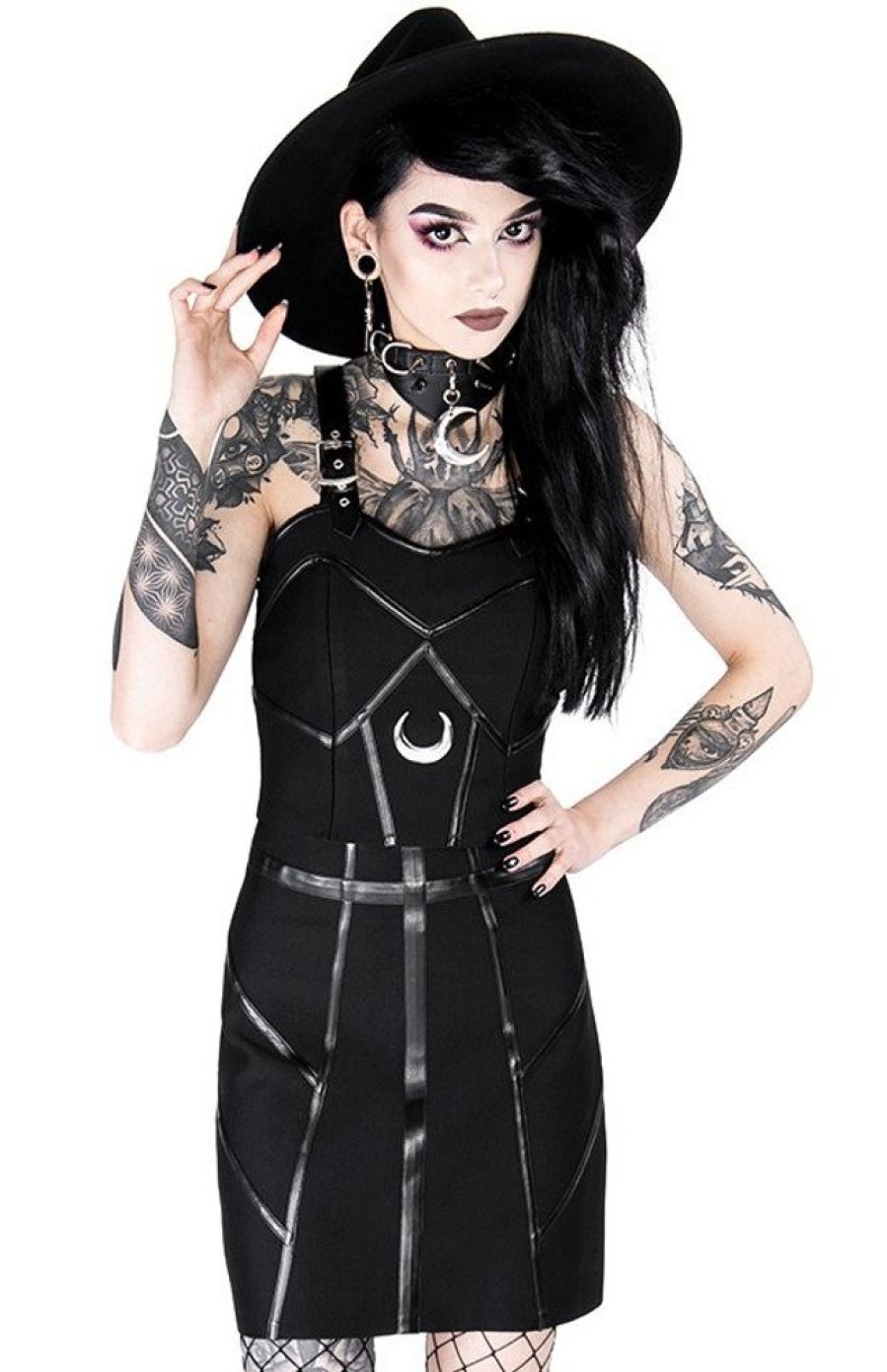 Clothes Restyle | Gothic Black Short Bandage Skirt With Harness Straps