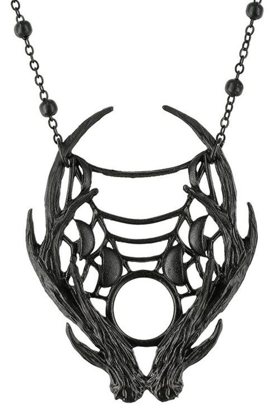 Jewellery Restyle | Gothic 3D Moon Antler Black Pendant