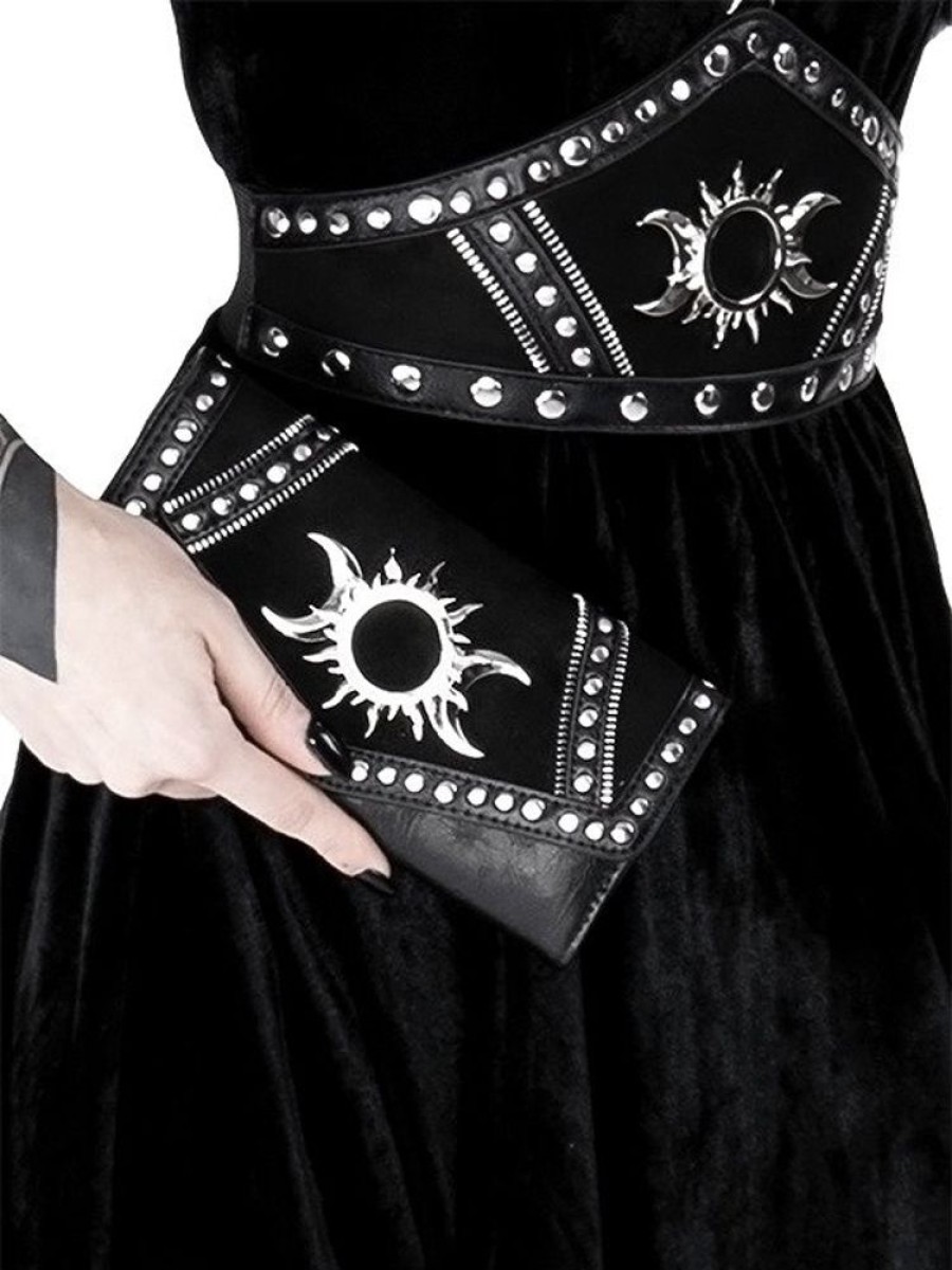 Handbags Restyle | Triple Goddess Wallet Gothic Moon And Sun