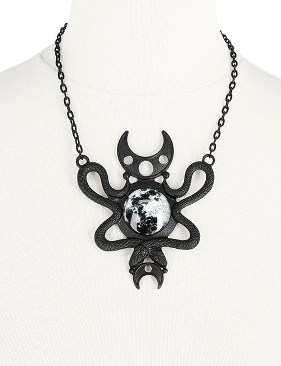 Jewellery Restyle | Moon Embraced Necklace Black