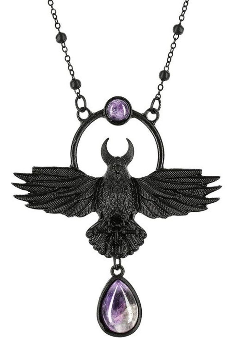 Jewellery Restyle | Nordic Talisman "The Crow Pendant Black" Purple Quartz