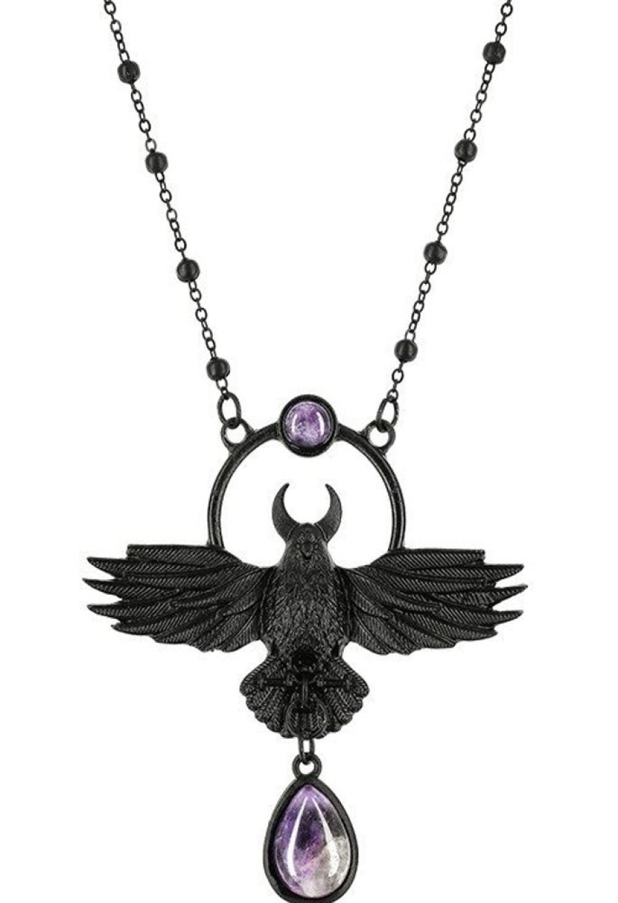 Jewellery Restyle | Nordic Talisman "The Crow Pendant Black" Purple Quartz