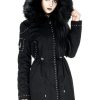 Clothes Restyle | Moon Parka Black Gothic Winter Coat With Oversized Fur Hood