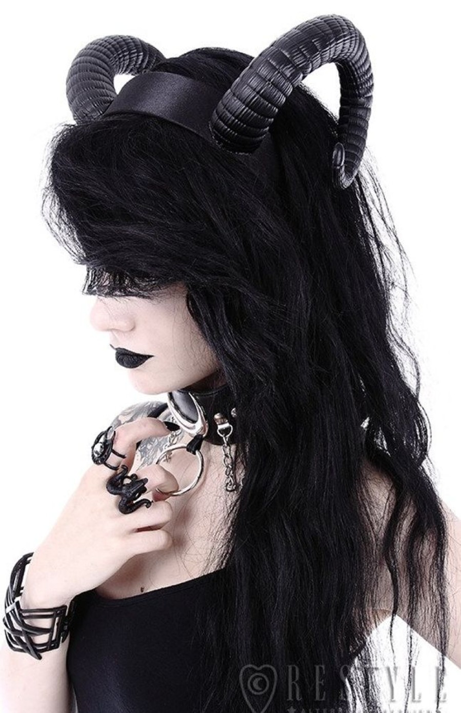 Accessories Restyle | Gothic Headpiece, Satan Horns Sinister Headband