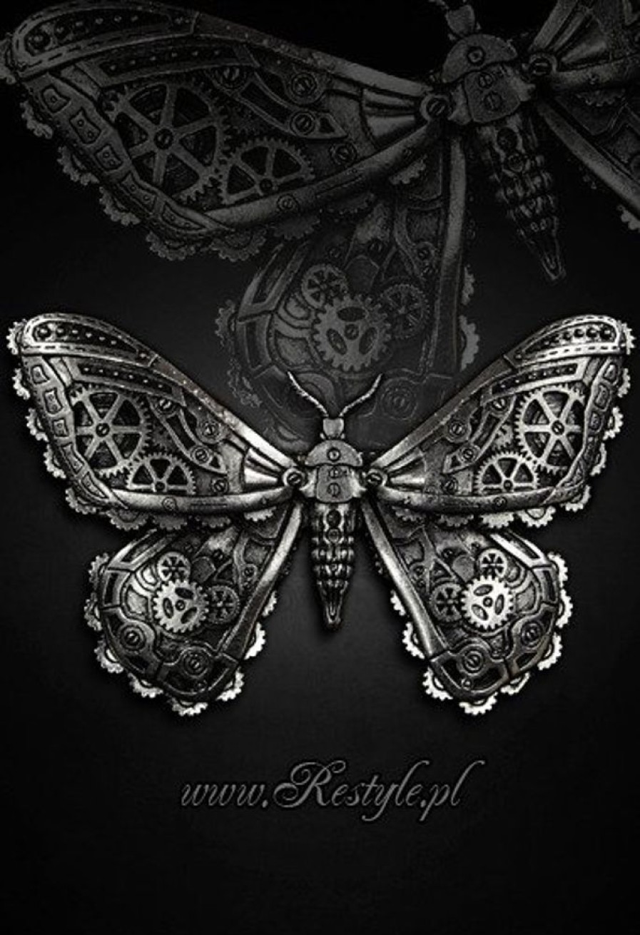 Jewellery Restyle | Gothic Hairclip Steampunk, Hair Accessory "Mechanical Moth - Silver"