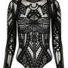 Clothes Restyle | Cathedral Dragonfly Mesh & Velvet Bodysuit