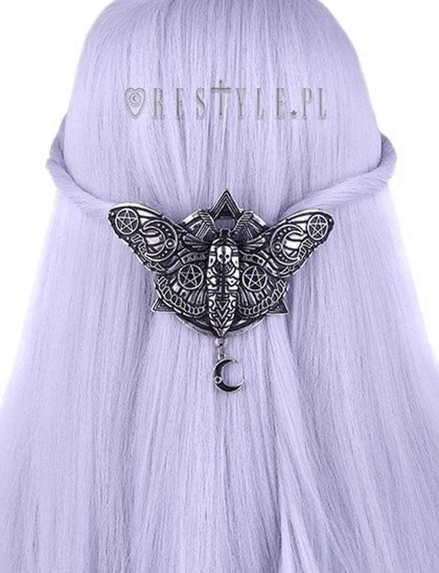 Jewellery Restyle | Gothic Hairclip Moon Moth, Occult Jewellery, Barrette "Occult Moth Hairclip"