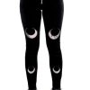 Clothes Restyle | Double Crescent Velvet Leggings Gothic Black Leggings