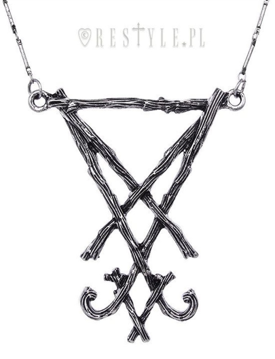 Jewellery Restyle | Pendant Occult Necklace, Satanic Symbol "Lucifer Sigil Silver"