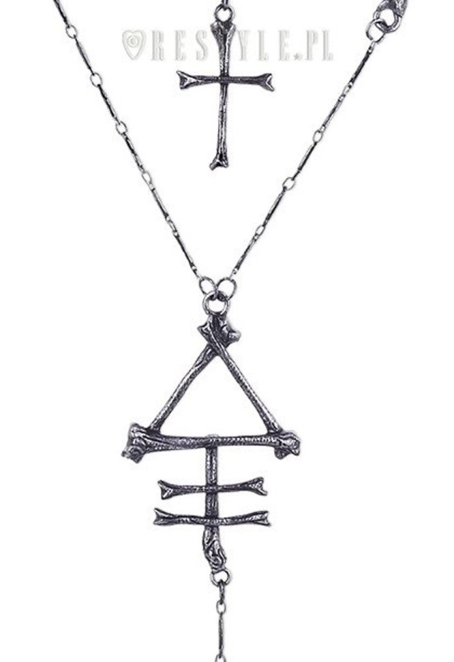 Jewellery Restyle | Gothic Long Chain, Cross, Bones "Phosphorus Bone Necklace"