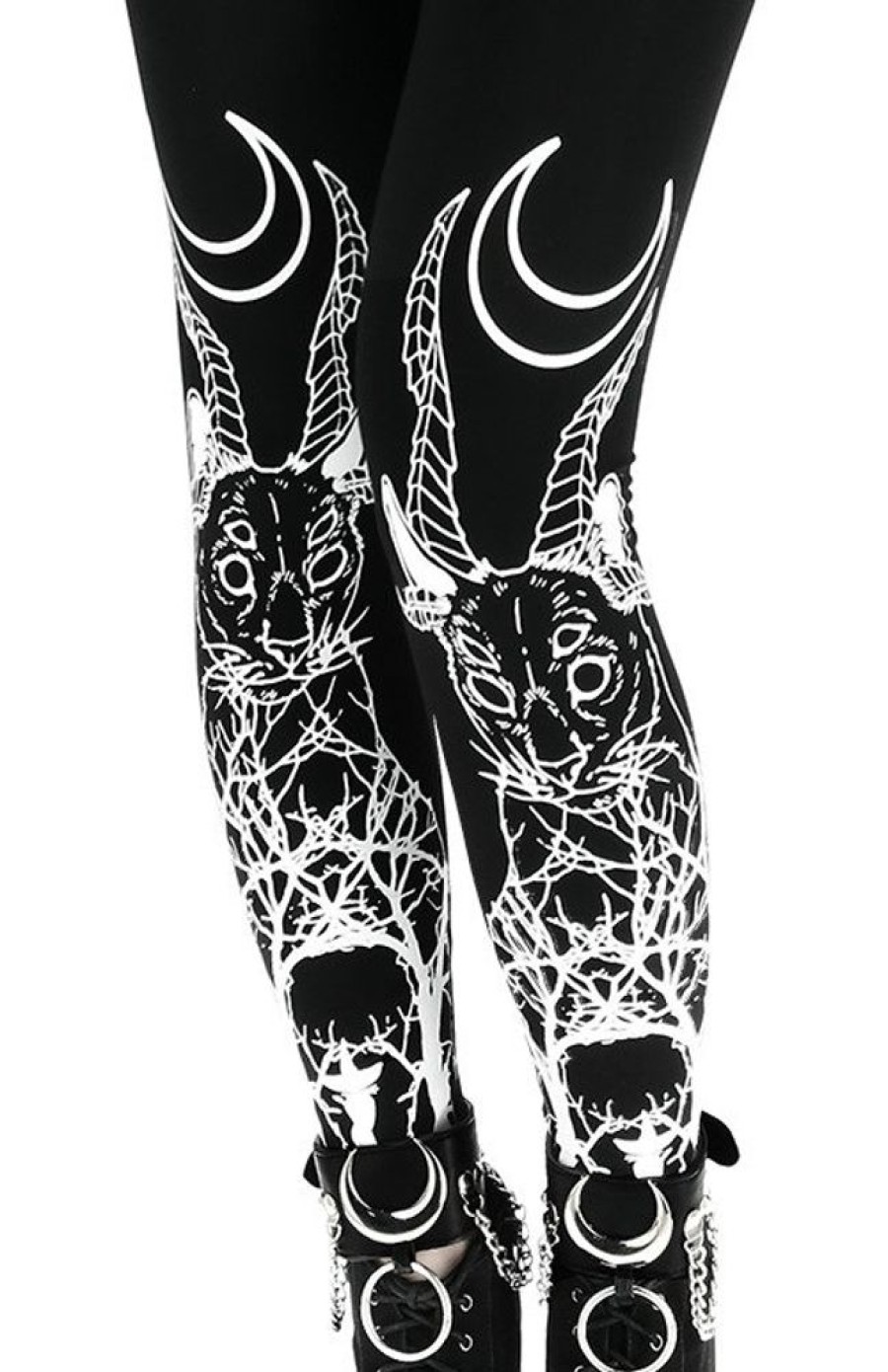 Clothes Restyle | Demonic Cat Leggings Black Gothic Leggings