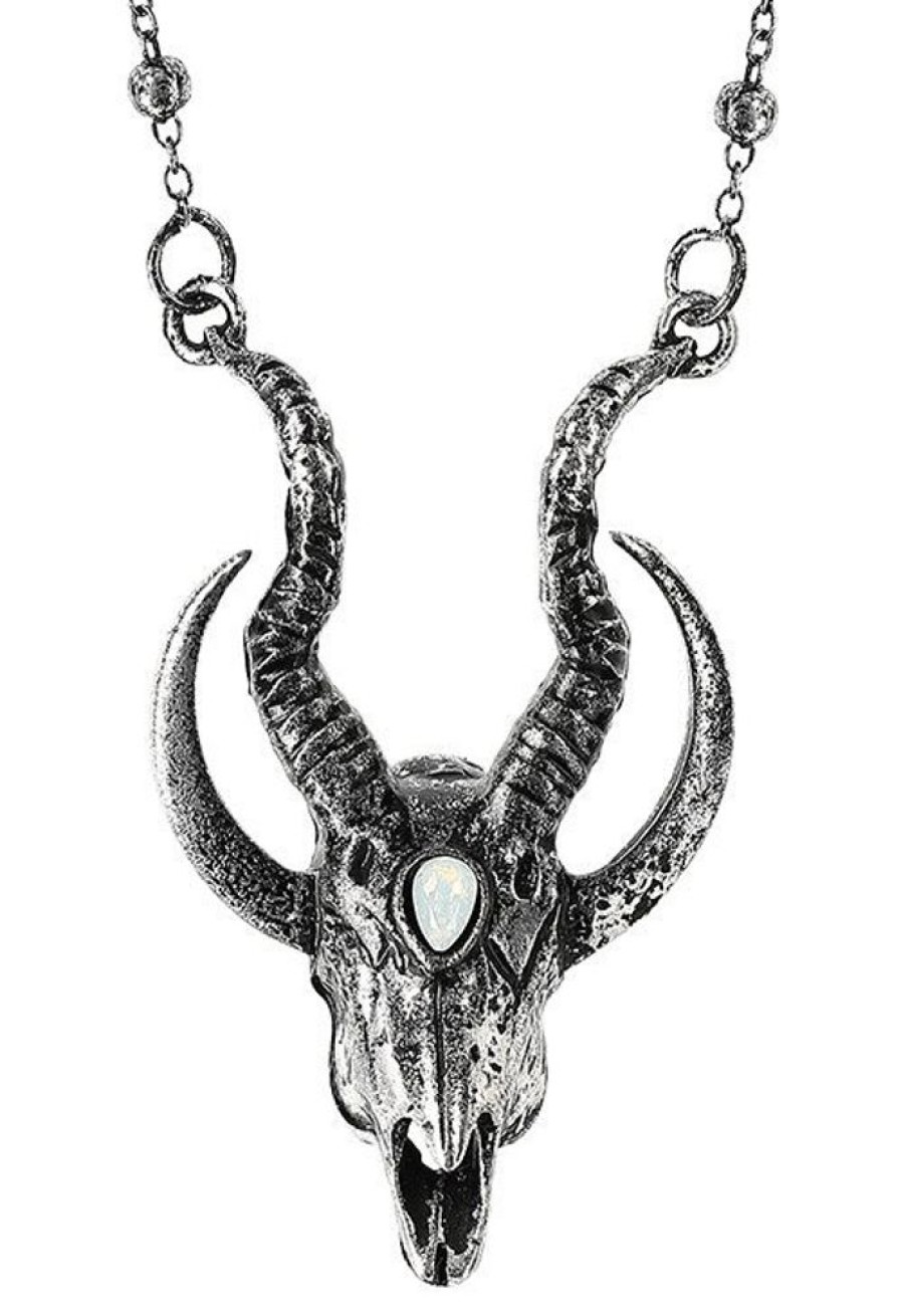 Jewellery Restyle | Gothic 3D Silver Crescent Skull Pendant