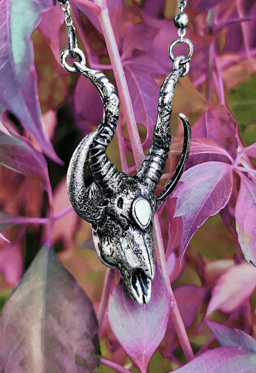 Jewellery Restyle | Gothic 3D Silver Crescent Skull Pendant