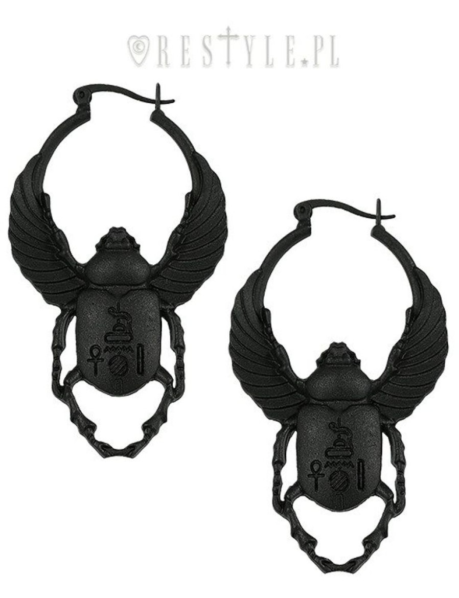 Jewellery Restyle | Black Hoop Earrings "Scarab Earrings"