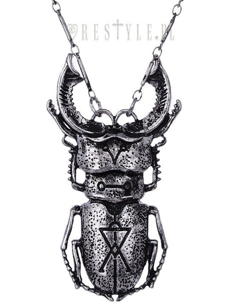 Jewellery Restyle | Gothic Necklace Arsenic, Occult Jewellery, Insect Pendant "Beetle Silver Necklace"