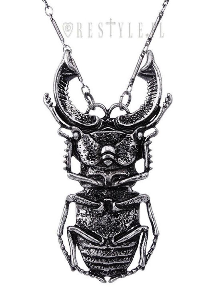 Jewellery Restyle | Gothic Necklace Arsenic, Occult Jewellery, Insect Pendant "Beetle Silver Necklace"