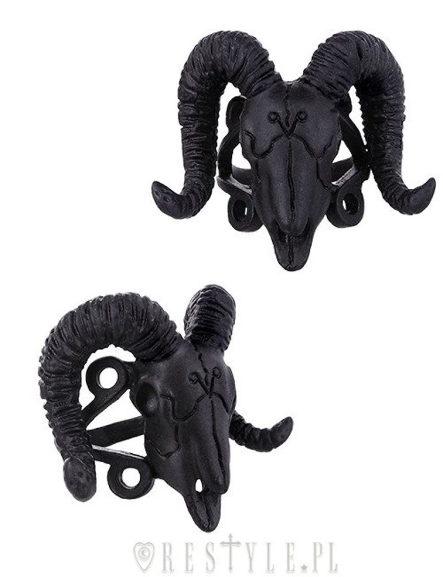 Jewellery Restyle | Black Ring, Arsenic, Horns, Animal Skull, Gothic Ring "Ram Skull Black"