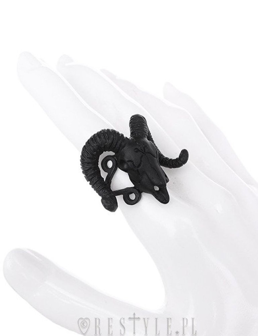 Jewellery Restyle | Black Ring, Arsenic, Horns, Animal Skull, Gothic Ring "Ram Skull Black"