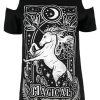 Clothes Restyle | Cold Shoulder T-Shirt Magical Unicorn Gray