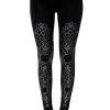 Clothes Restyle | Black Gothic Baroque Leggings Crescent Print