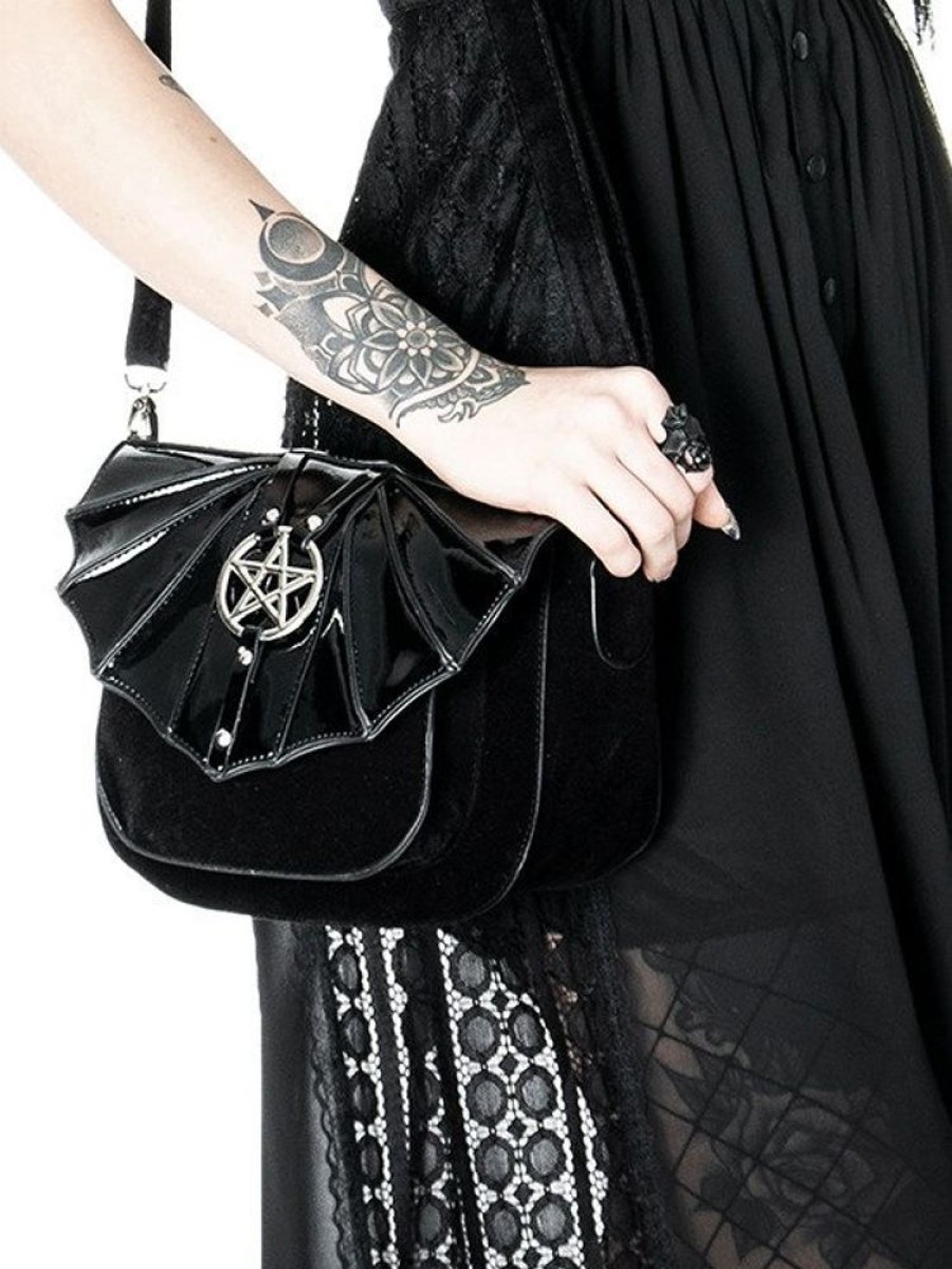 Handbags Restyle | Night Creature Bag Small Gothic Bat Handbag With Pentagram