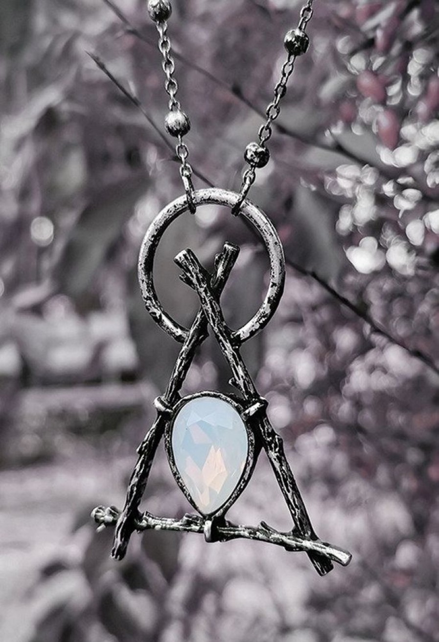 Jewellery Restyle | Gothic Branch Delta Silver Pendant With Opal