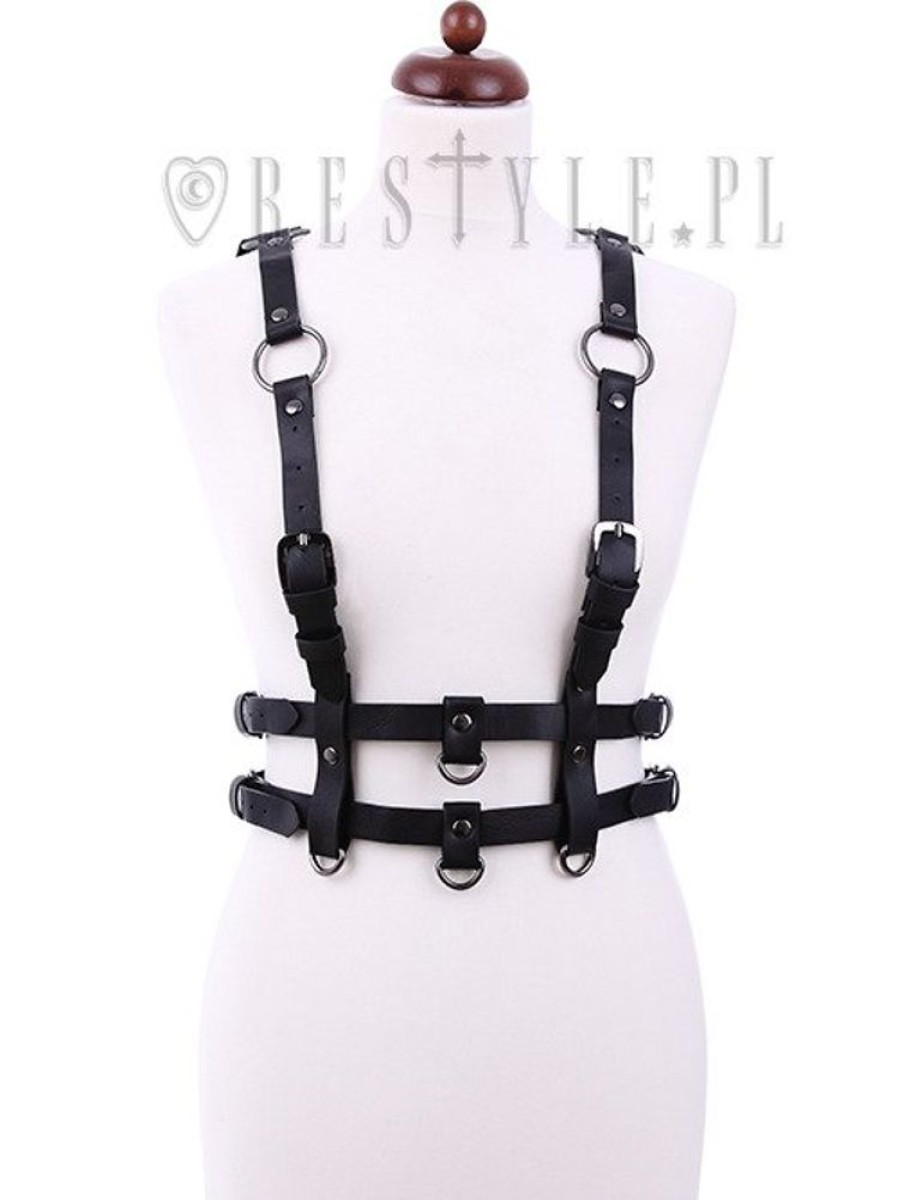 Accessories Restyle | Gothic Waist Belt, Double Straps, "Pentagram Harness Belt"