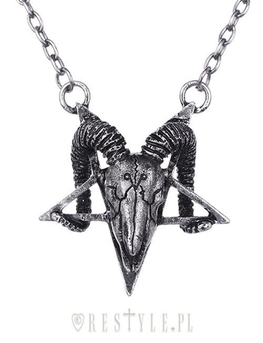 Jewellery Restyle | Silver Necklace Ram Skull With Pentagram, Occult Jewellery "Ram Skull Silver Necklace"