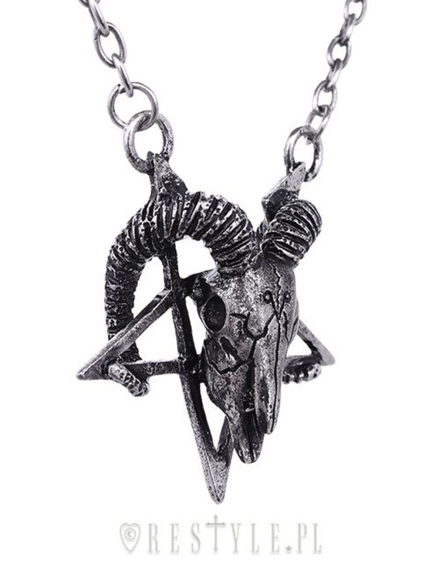 Jewellery Restyle | Silver Necklace Ram Skull With Pentagram, Occult Jewellery "Ram Skull Silver Necklace"