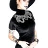 Clothes Restyle | Black Velvet Top With Snake Embroidery