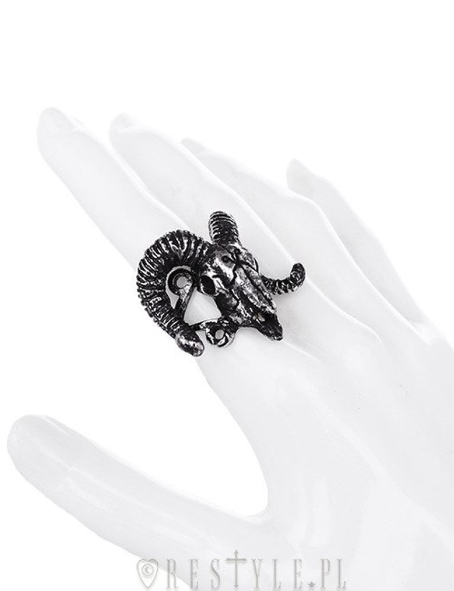 Jewellery Restyle | Antique Silver Ring, Arsenic, Horns, Animal Skull, Gothic Ring "Ram Skull Silver"