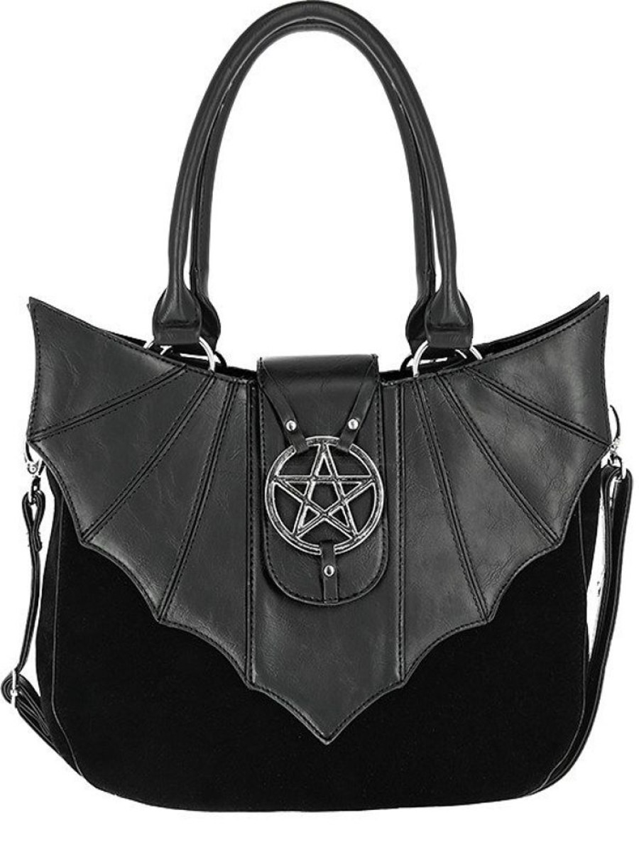 Handbags Restyle | Ominous Bag Bat Purse With Pentagram