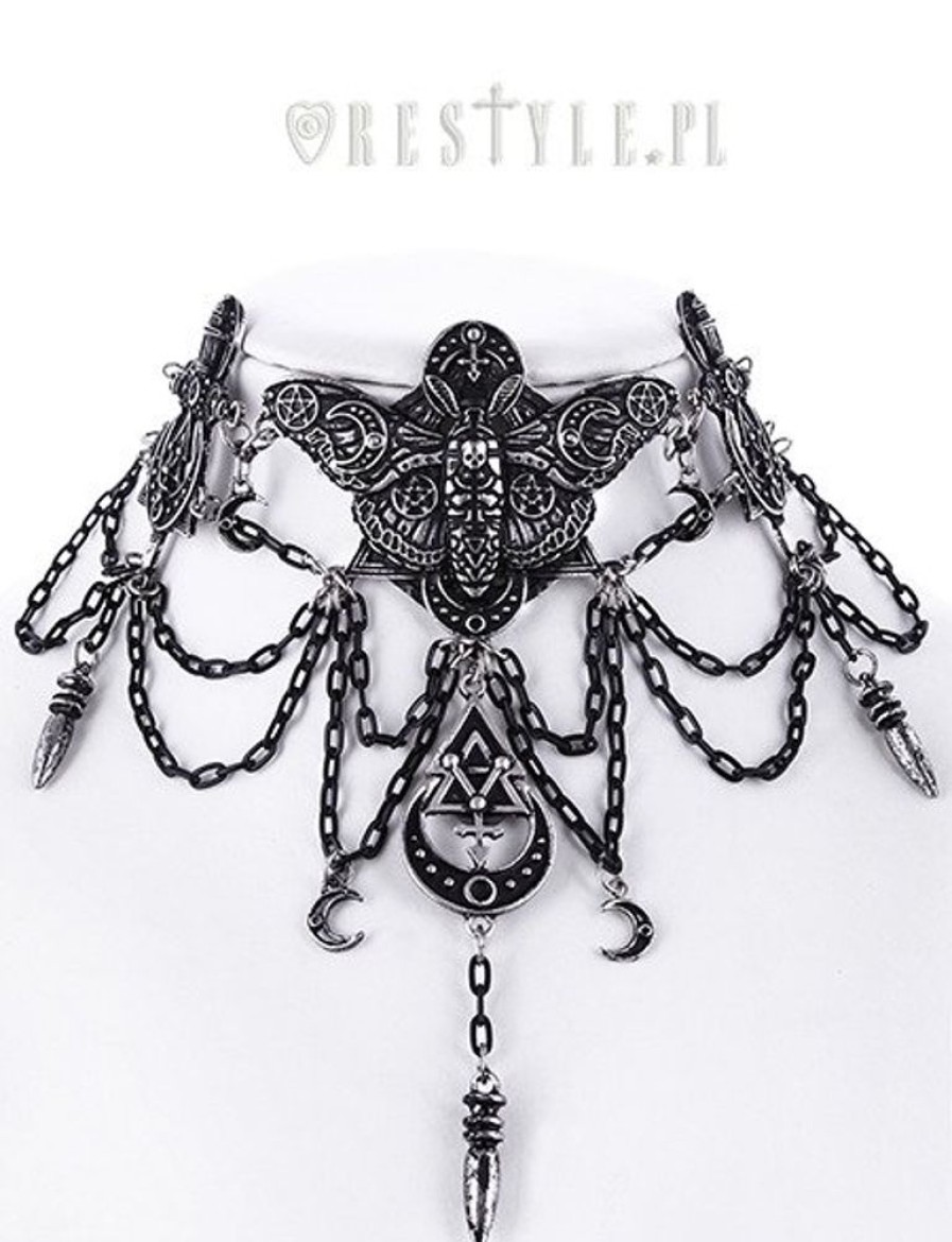 Jewellery Restyle | Gothic Necklace, Occult Jewellery, Moon Moth "Occult Moth Choker"