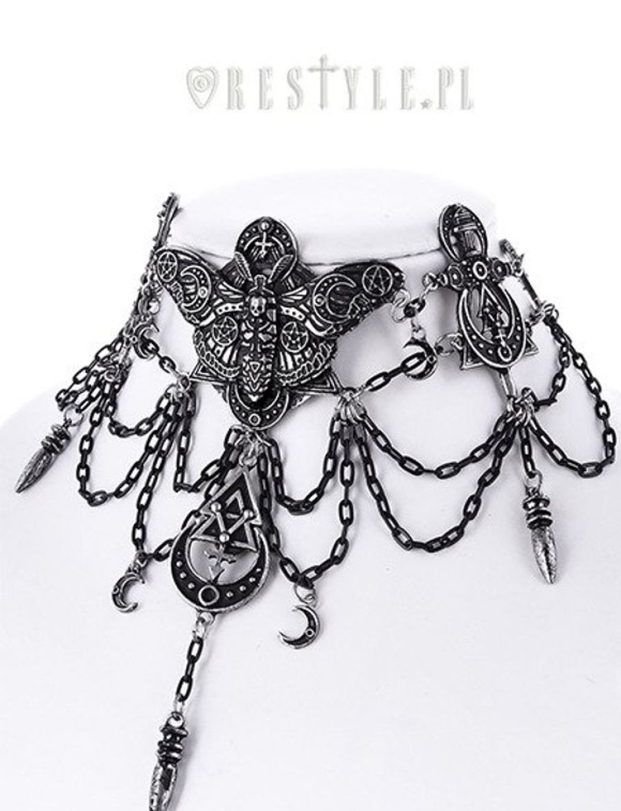 Jewellery Restyle | Gothic Necklace, Occult Jewellery, Moon Moth "Occult Moth Choker"