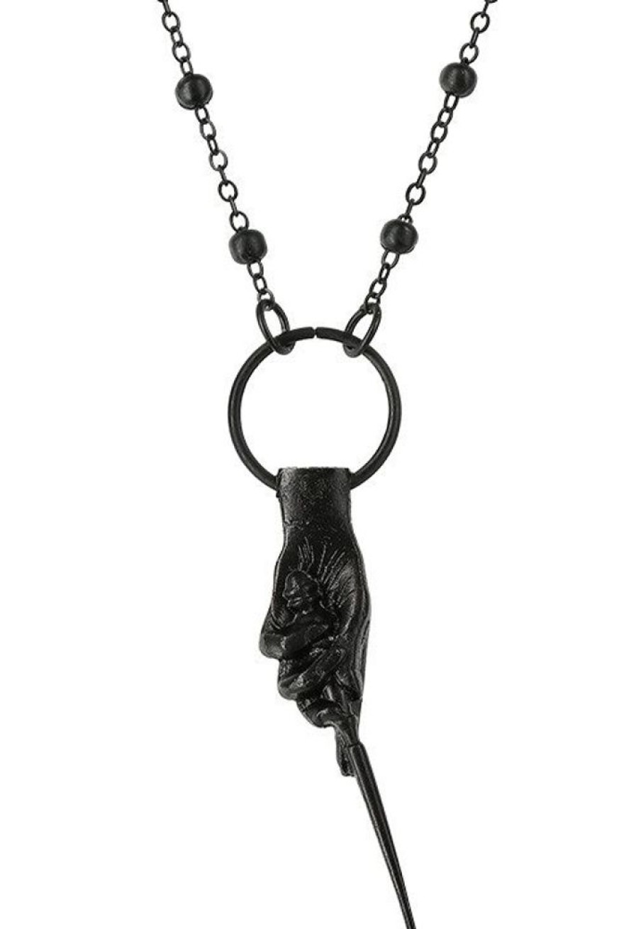 Jewellery Restyle | Gothic Black Magic Wand Pendant Hand Of The Witch