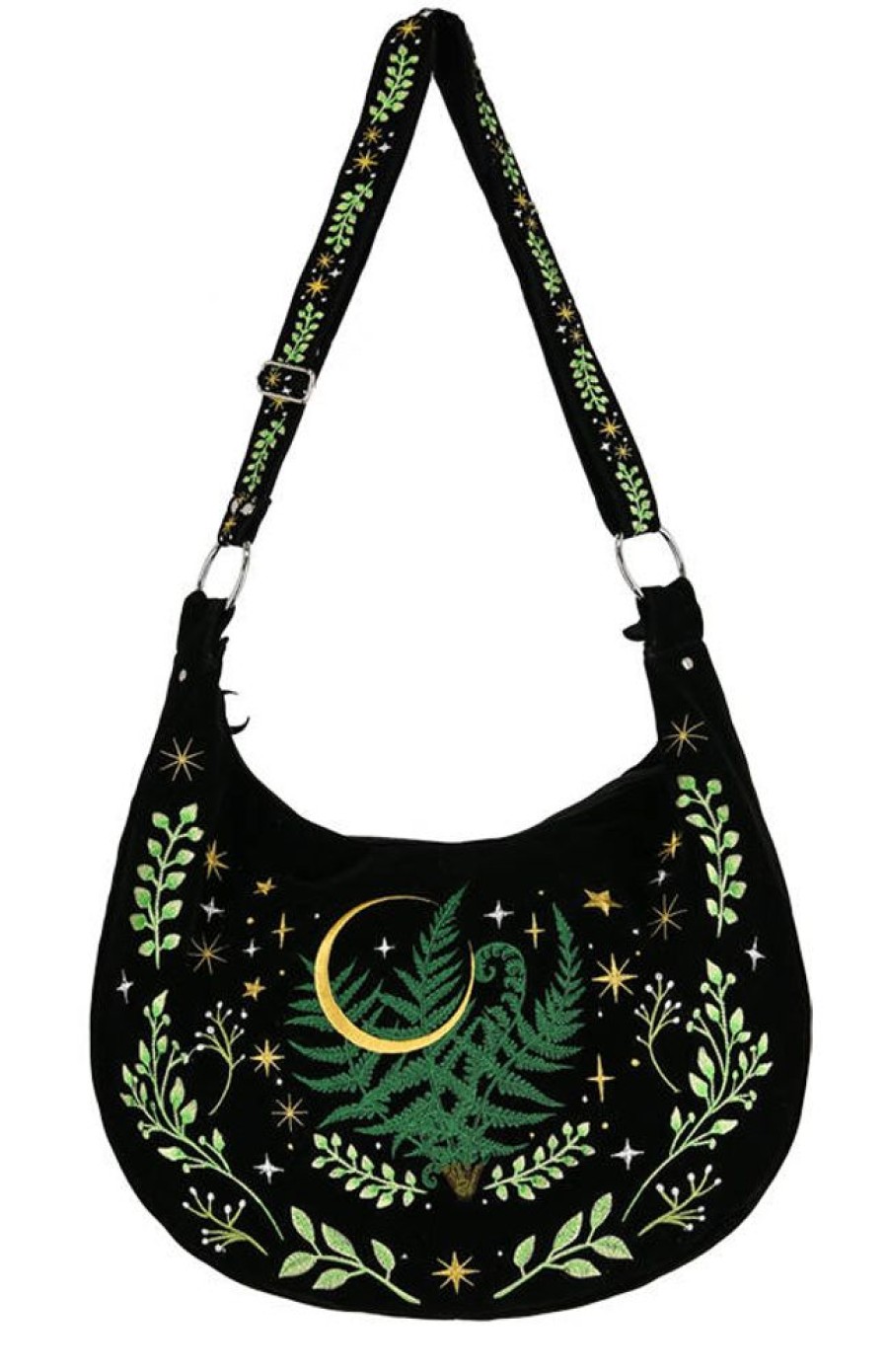 Handbags Restyle | Herbal Hobo Bag Fern Embroidery